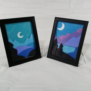 NEW 3D Wall Art Original Handmade Boho Style Framed Landscapes Artwork *Bundle*